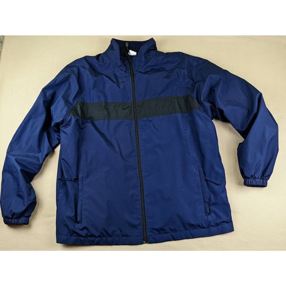 VTG Pro Spirit Men L Retro Golf Jacket Windbreaker Zip Up Mesh Lined Blue Black - Picture 3 of 11